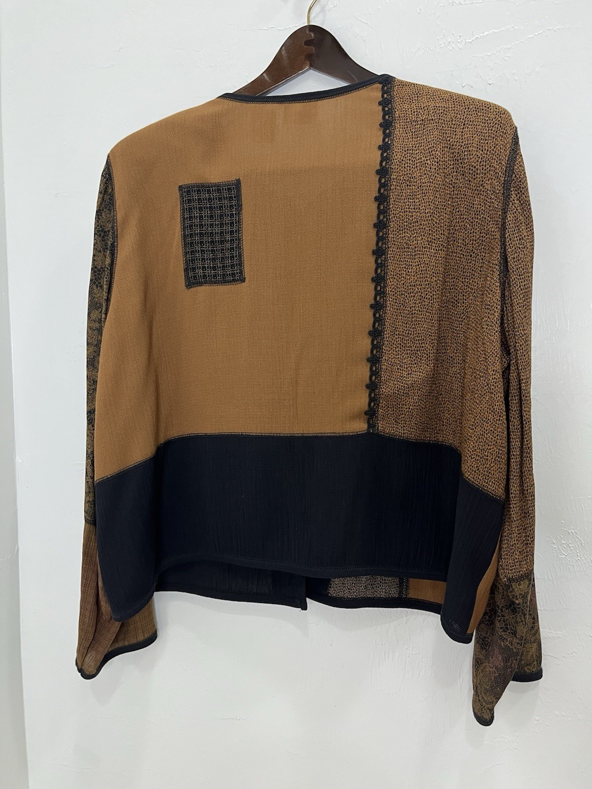 Koret Petites XL Patchwork Jacket Brown Black Flo… - image 3