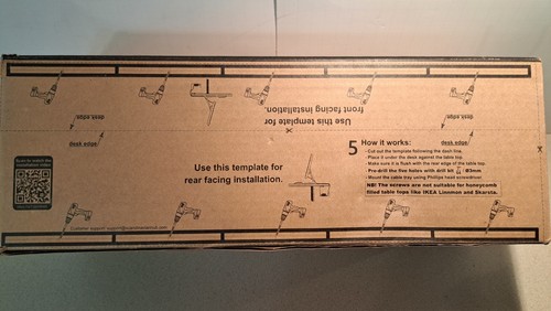 Scandinavian Hub Under Desk Rack Cable Tray Organizer Black Set Of 2 NEW IN BOX - Afbeelding 2 van 7