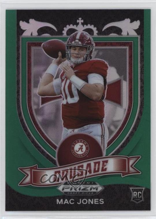 2021 Panini Prizm Draft Picks Crusade Green Prizm Mac Jones #170 0w00