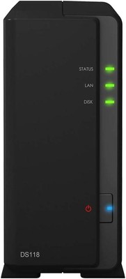 Synology DS118 4 TB Diskstation1 Bay Desktop NAS Unit 7200 U/min schwarz