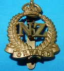 WW2 NEW ZEALAND ARMY ONWARD REGIMENT MILITARY CAP BADGE WORLD WAR II