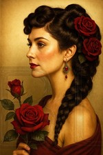 Sailor Jerry Women and Roses 13 x 19" Photo Print