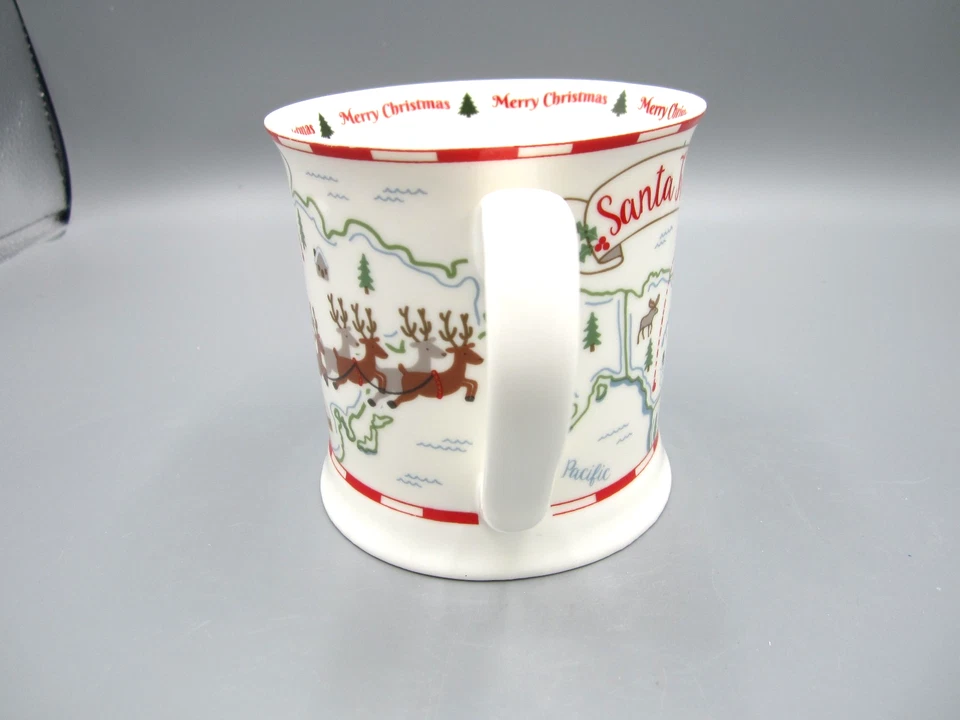 Grace TeaWare, Santa Tracker White Green Red Coffee, Tea Mug 12 oz (C16) - Image 4 of 4