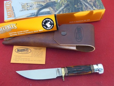 Marbles Gladstone USA mint in box Plainsman fixed blade bone/aluminum knife