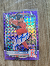 Jhostynxon Garcia Signed 2023 1st Bowman Baseball Card BCP-43 Purp /250 Password