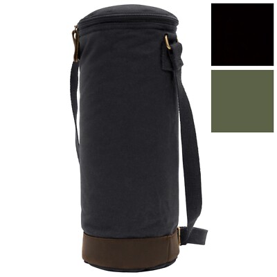 Rothco Wine Carrier Tote Bag Insulated Wine Bottle Valet Holder Waxed Canvas Bag