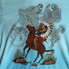 1990s Vintage Native American T Shirt Size L Single Stitch