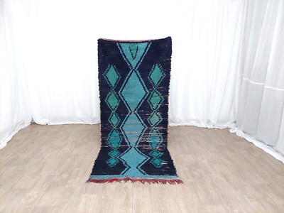 Moroccan Handmade Vintage Boucherouite Area Rug Berber Runner Rug Boho Carpet