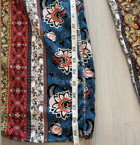 BANDA DE GITANOS MULTICOLOR FLORAL PAISLEY BOHO PIERNA ANCHA CORBATA MONO MUJER TALLA XS - Imagen 10 de 11