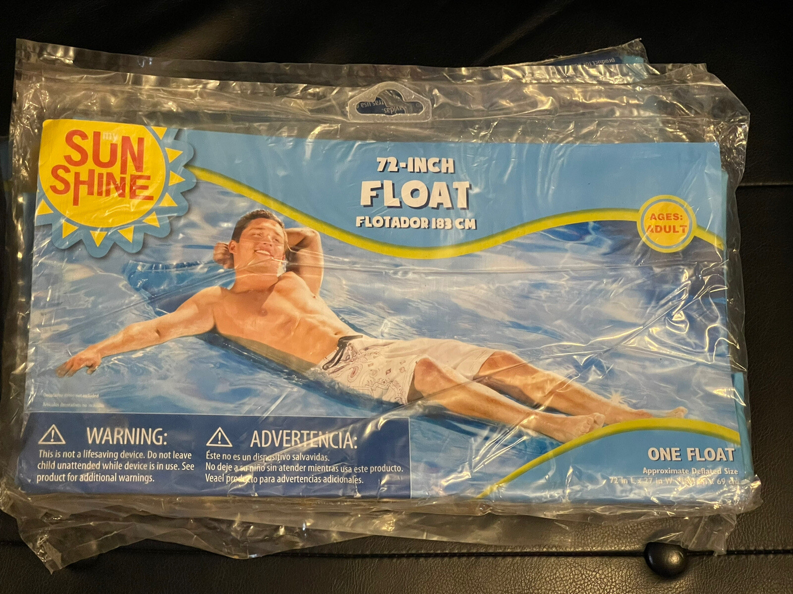 Sunshine Inflatable Blue Adult Mat Raft Mattress Swimming Pool Float 72 ...