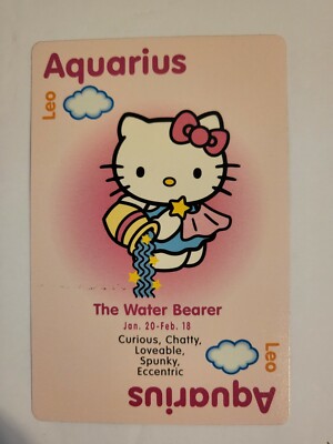 Hello Kitty What's Your Sign SINGLE Rummy Card Game Astrology Zodiac ...