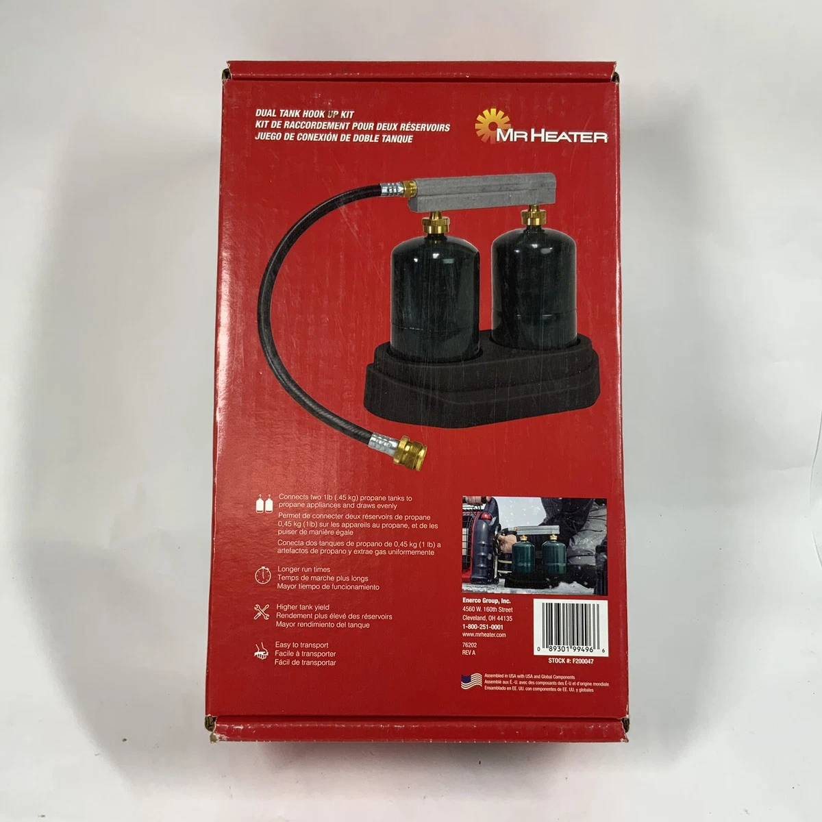 Mr. Heater F200047 2-Tank Hook-Up Kit Hose Assembly Full Flow Tee LP Propane  | eBay