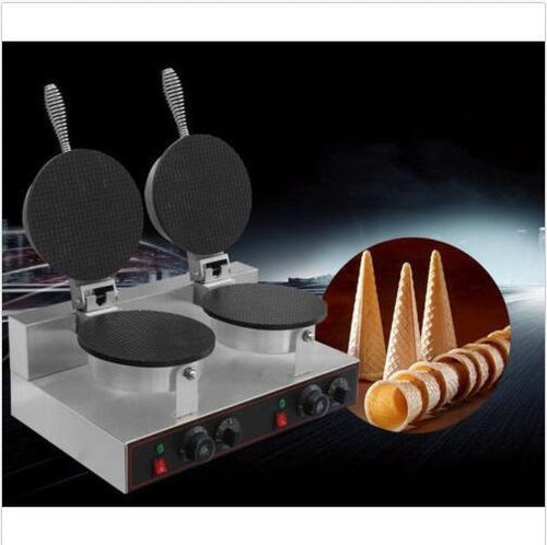 Commercial Ice Cream Cone Machine Electric Waffle Maker Dual Baker 110V 220V - Picture 2 of 5