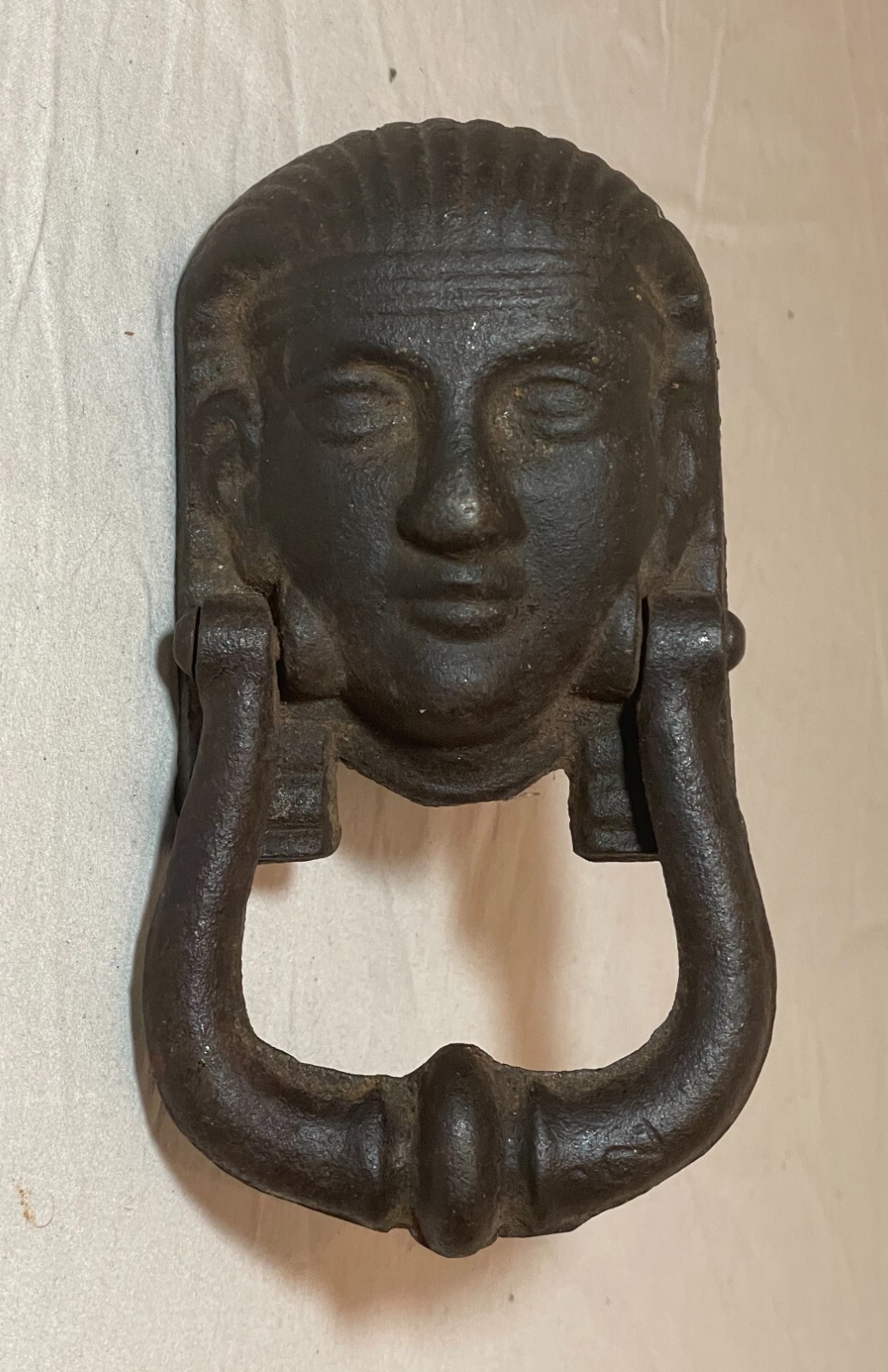 antique 19th century Egyptian Revival Sphinx cast iron figural door ...