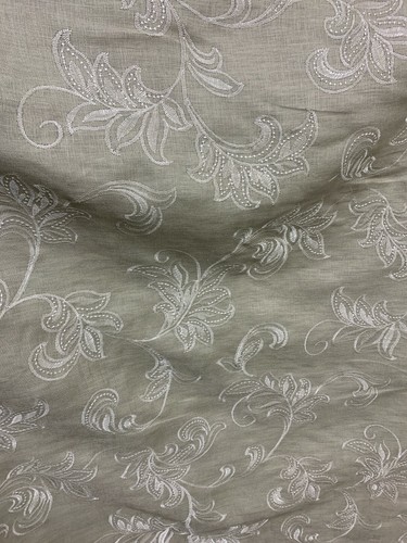 LIGHT BEIGE IVORY Floral Embroidered 100% Linen Fabric (54 in.) Sold By The Yard - Bild 4 von 5