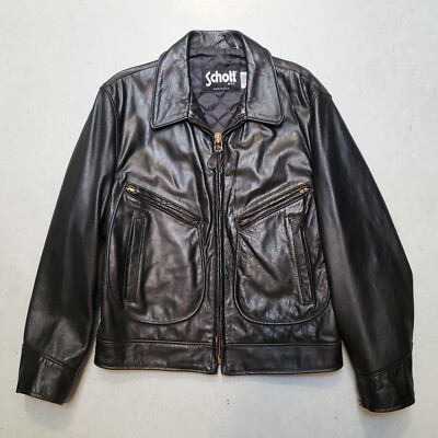 BNWOT SCHOTT PERFECTO Leather Motorcycle Bomber Jacket Sz 40 Made in USA RARE