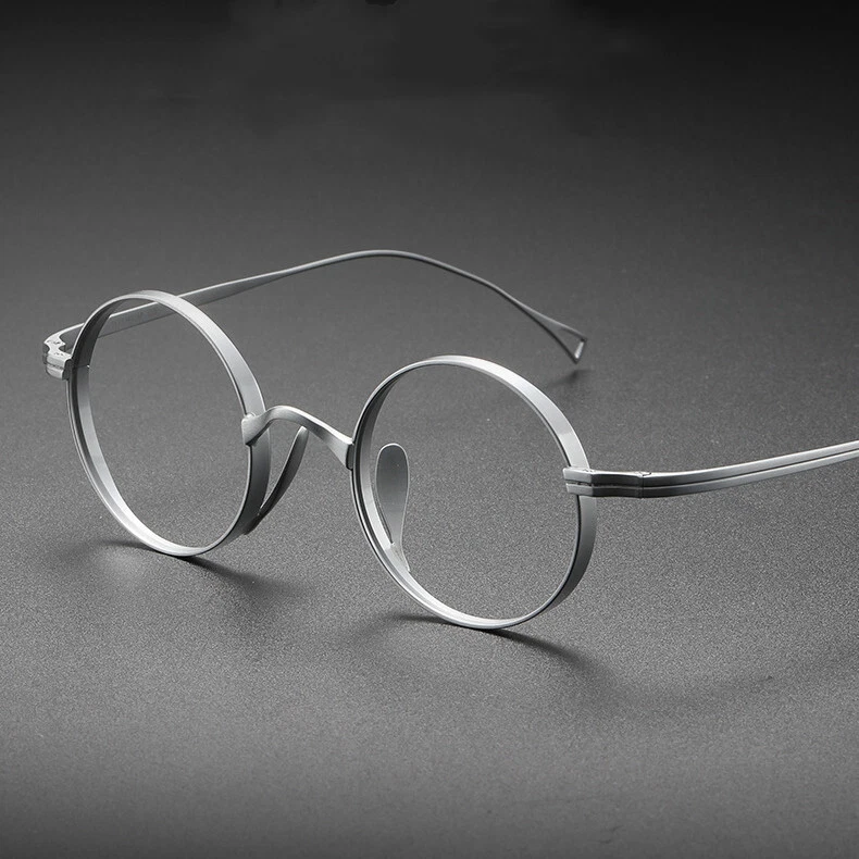 Japanese Titanium Handmade Retro Eyeglass Frames Women Men Round Glasses US - Image 2 of 4