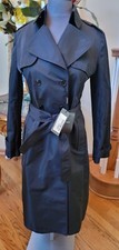$4200 NWT DOLCE & GABBANA CLASSIC BLACK DOUBLE BREASTED TRENCH COAT BELTED 46 10