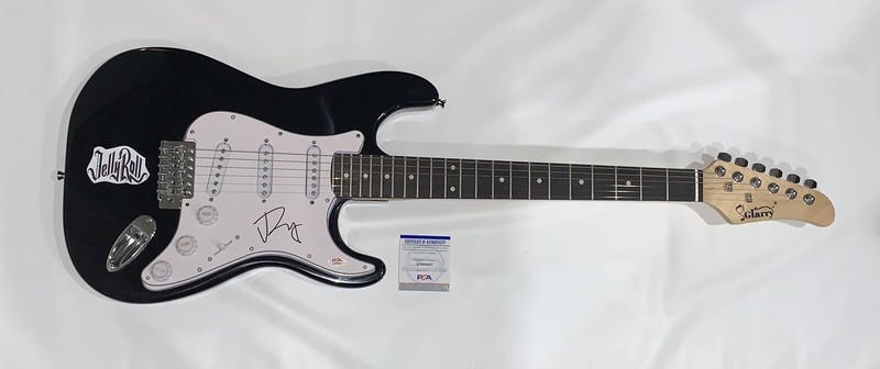 JELLY ROLL SIGNED BLACK ELECTRIC GUITAR SON OF A SINNER  PSA COA