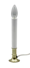 Electric Window Candle Lamp with Brass Plated Base, On/Off Switch, Light Bulb