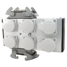 MPL ULPB62H Alu Powerbox 6 mit 2x 16pol Harting auf 6 Schukodosen / Multicore