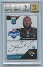 2017 Panini Don Elite #9 Leonard Fournette Pen Pals Rookie Auto Card BGS 9 MINT