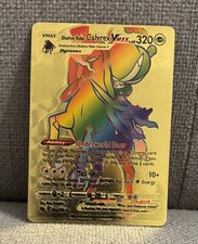 Shadow Rider Calyrex VMAX HP320 Rainbow Rare Gold Foil Pokemon Card 204/198