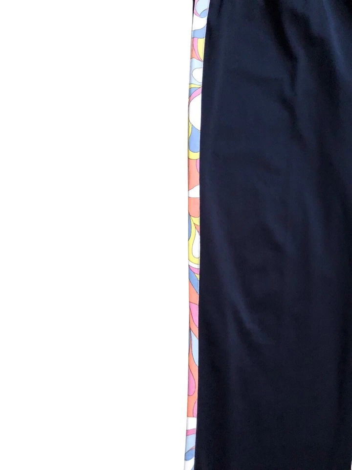 Pantalones de tiro alto vintage a rayas laterales azules talla mediana OLEG CASSINI SPORT para mujer Foto 4 de 4