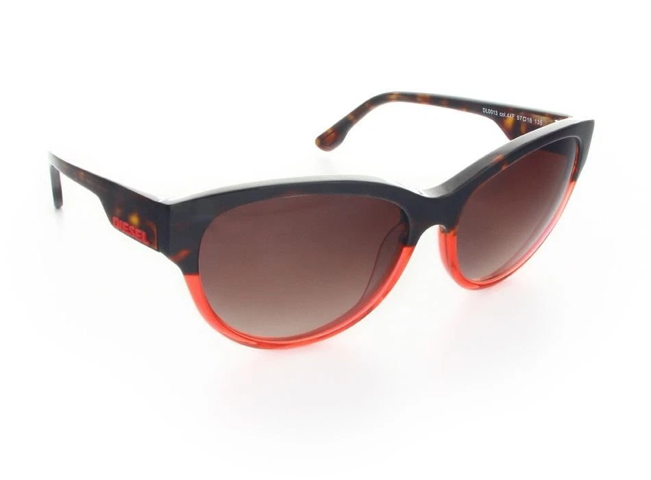 Gafas de sol para mujer Diesel DL0013 44F naranja ojo de gato marrón degradado 57-16-135 mm Foto 2 de 4