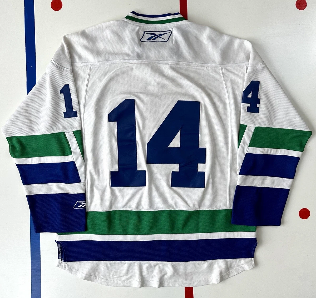 Vtg Vancouver Canucks CCM Alex Burrows Hockey Jersey Alternative Colors Sz XL
