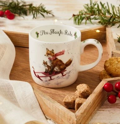 Royal Worcester Wrendale Designs Sleigh Ride Mug