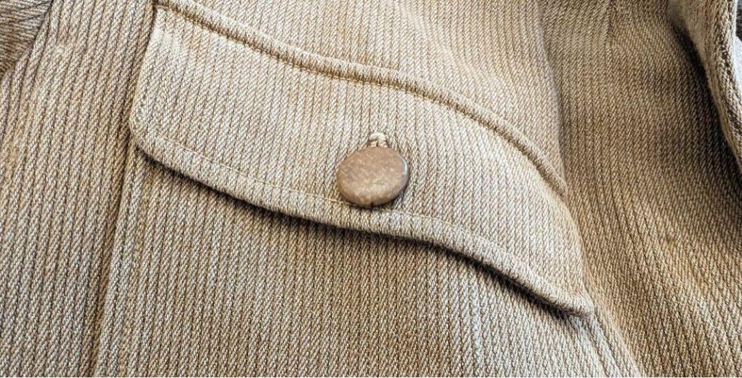 1920s French Vintage Sack Coat Brown Pique - Rare Design 1920s French Vintage Sack Coat Brown Pique - Rare Design