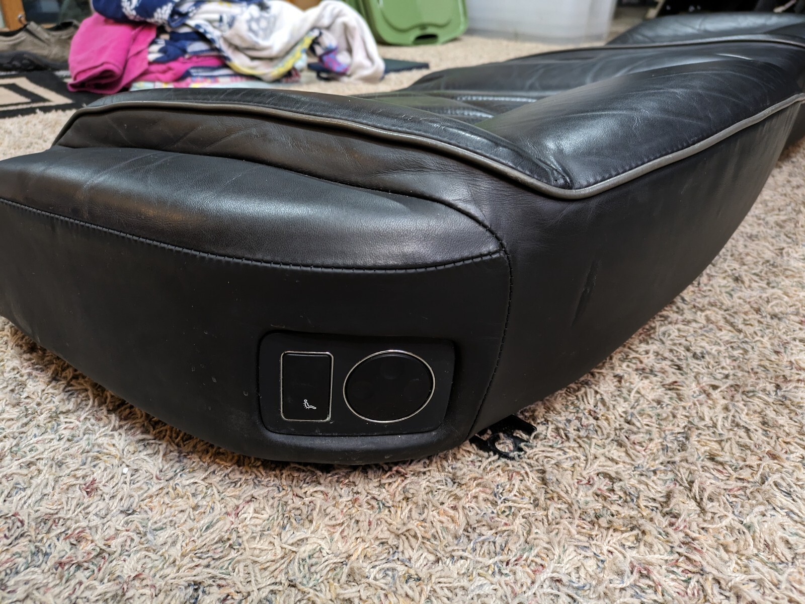 black 10-12 BENTLEY CONTINENTAL FLYING SPUR REAR SEAT LOWER BOTTOM CUSHION oem