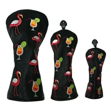 Funny Flamingo Head Cover Premium for Golf Driver Fairway Wood Hybrid Club 13H
