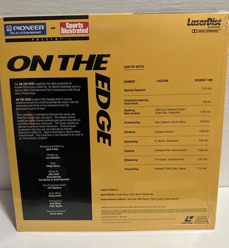 On the Edge Laserdisc 1991 Pioneer Sports Illustrated Limited Edition NEU - Bild 2 von 2