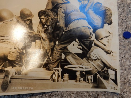 MARINES IWO JIMA LARGE REAL PHOTOGRAPH ORIGNAL AUTHENTIC PRESS WW2 AMERICAN D - Picture 4 of 9