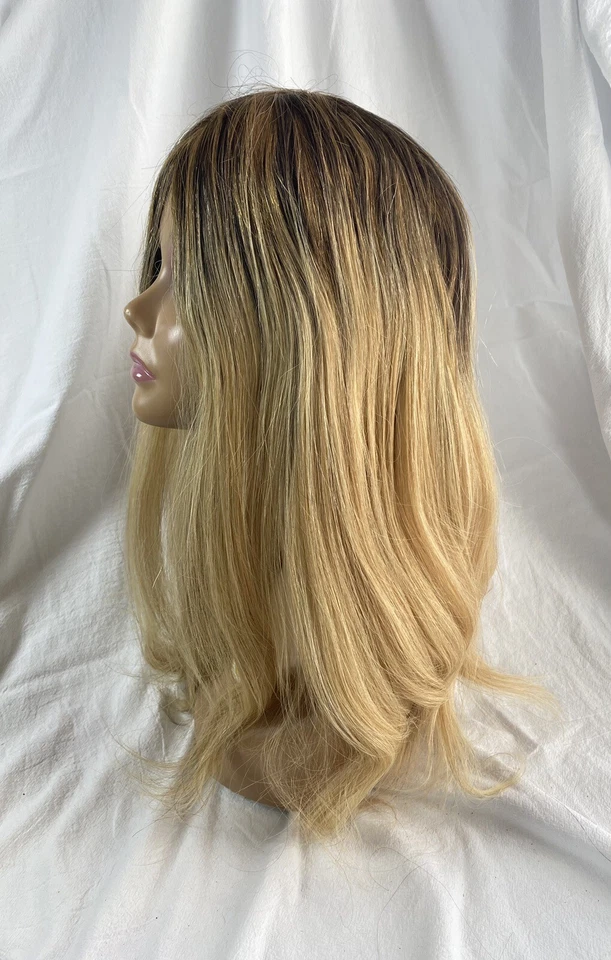 100% Human Hair Wig 18-20”Hand Tied Monofilament Top,Wefted Back. Ombre Blonde - Image 2 of 4