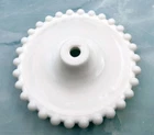 Vintage White Milk Glass Lamp Base Replacement Part 6" Beaded Hobnail Edge