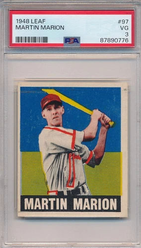 1948 LEAF GUM CO. #97 MARTIN MARION - PSA 3 VG (SVSC) FRESHLY GRADED!
