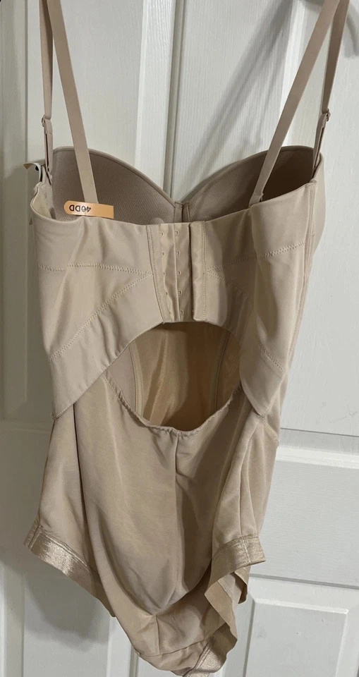 Maidenform Bodysuit Womens 40DD Beige Strapless Underwired Shapewear 1256 - Image 4 of 4