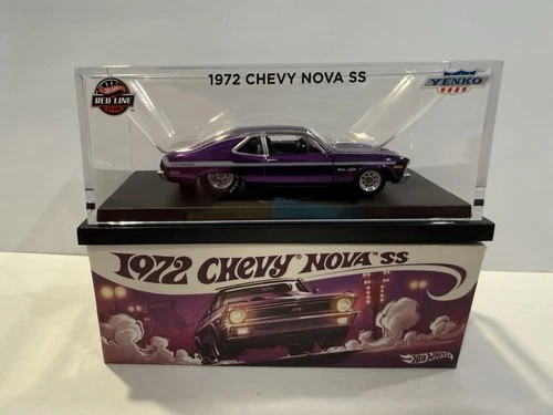 Hot Wheels Red Line Club 1972 Chevy Nova SS Yenko Purple 1:64 Diecast Case