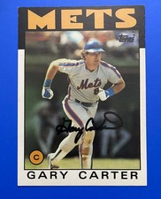 Gary Carter Signed 1986 Topps Super #19 5x7 Autograph Mets HOF