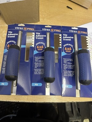 Virtex Pro 6 x 6 mm quadratische Kerbfliesenklebekelle x 3