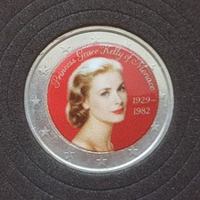 MONACO  🇲🇨  2 Euro Grace Kelly 💎 Gracia Patricia coloriert + couleur + Farbe