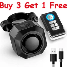 Rechargeable Wireless Anti~Theft Vibration Motorcycle Bike Security Alarm Remote