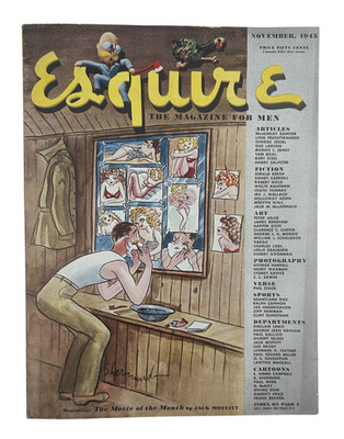 Esquire Magazine November 1945 Varga Peter Helck Davy Crockett Fiction w Pinup