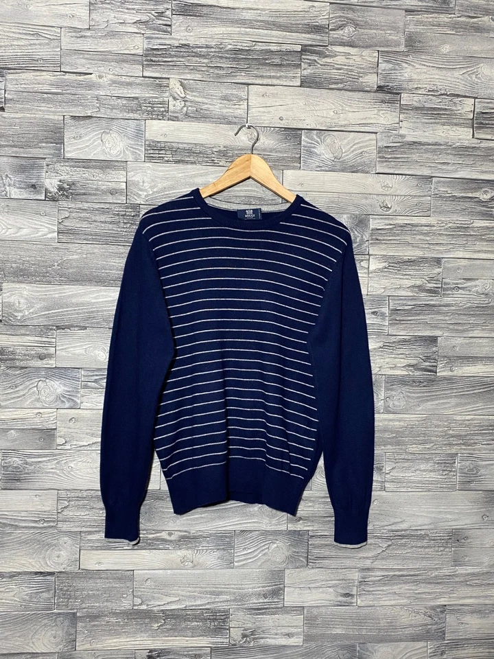 Suéter Jersey Clásico BOGGI MILANO MEZCLA DE CACHEMIR Para Hombre Azul Rayas Talla M Foto 3 de 4