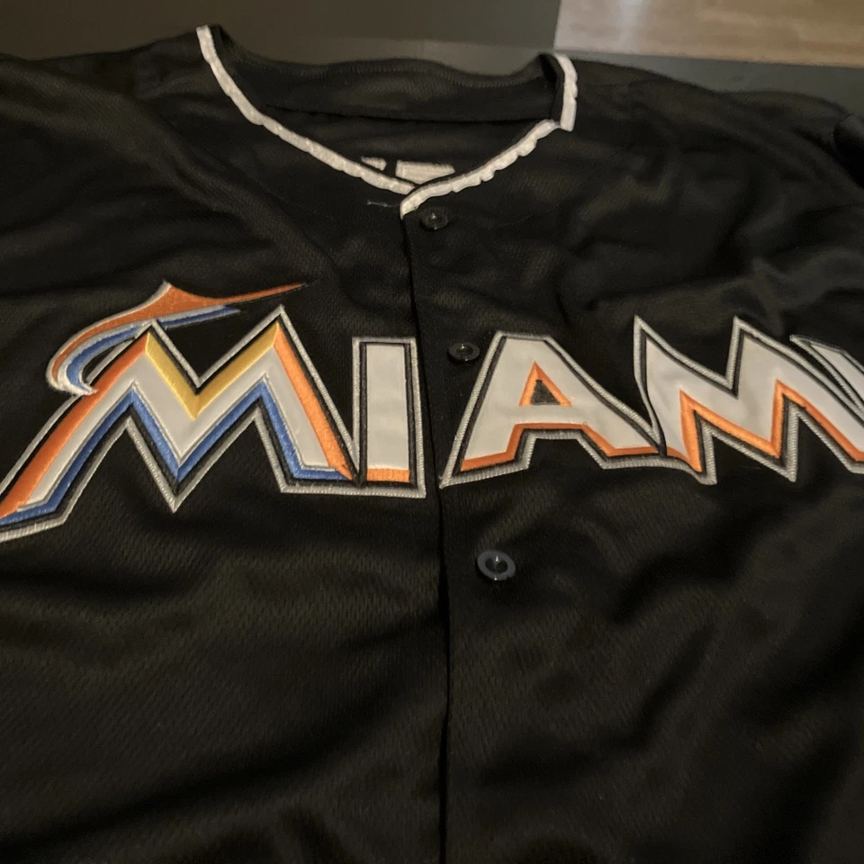 Jose Reyes #7 迈阿密马林鱼队 2012 黑色球衣缝制尺寸 52 XL 特大号 — 第 3/4 张图片