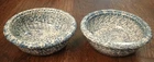 Vtg Lot Blue Spongeware Friendship Roseville Cereal Soup Bowls 6.5" Set of 2 EUC