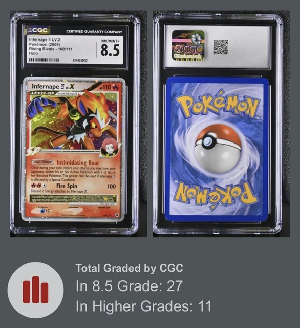 CGC 8.5 Pokemon Infernape 4 LV.X Holo Rising Rivals 108/111